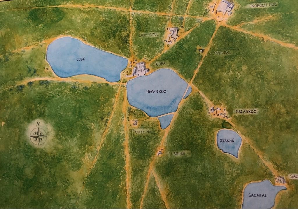 Mapa ruinas arqueológicas de Cobá